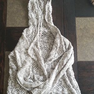 Girls knit hooded sweater